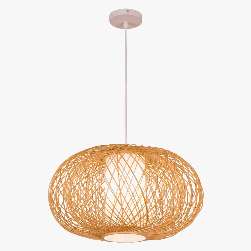 Suspension chinoise en bambou en rotin tissé créatif