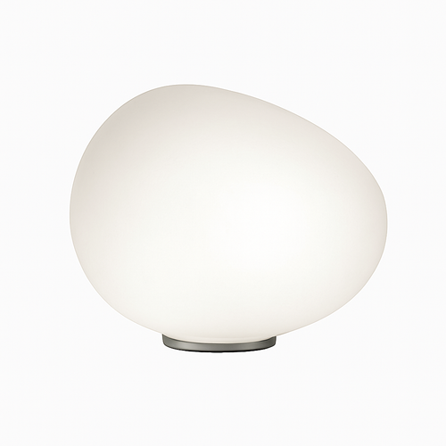 Lampe à poser design LED ambiance galet blanc Decor