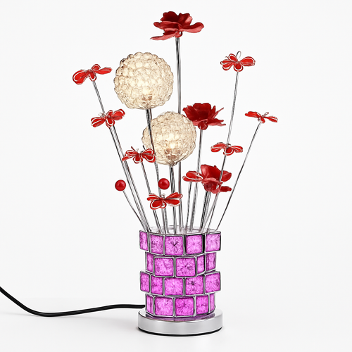 lampe à poser moderne en acrylique motifs floraux décoratifs
