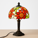 lampe à poser rétro style méditerranéen en vitrail