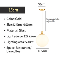 Lampe Suspension Globe Verre Blanc