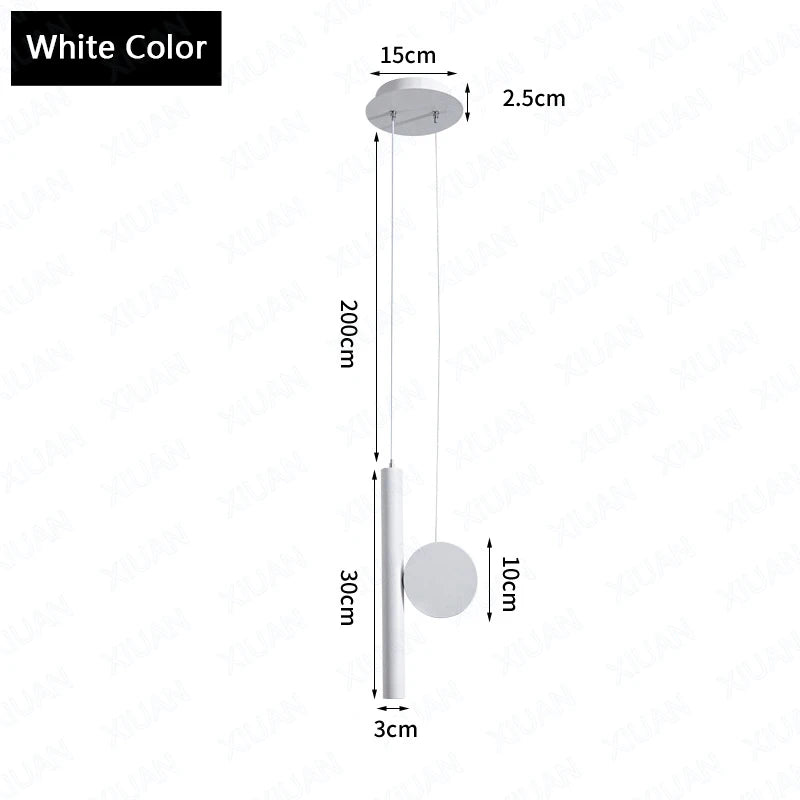 lampe suspension led blanc noir réglable