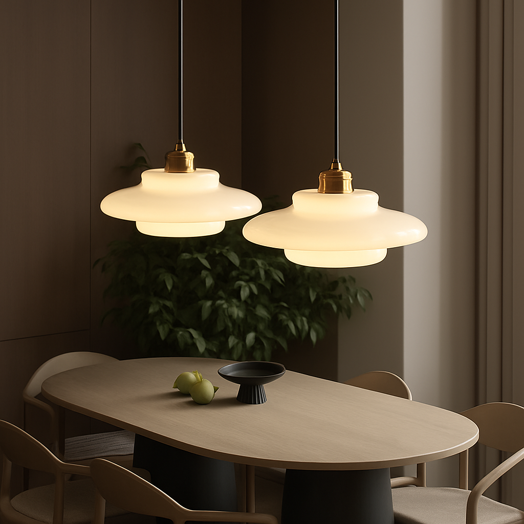 lampes suspendues led modernes art décoratif nordique crème - vue 4 sur 9