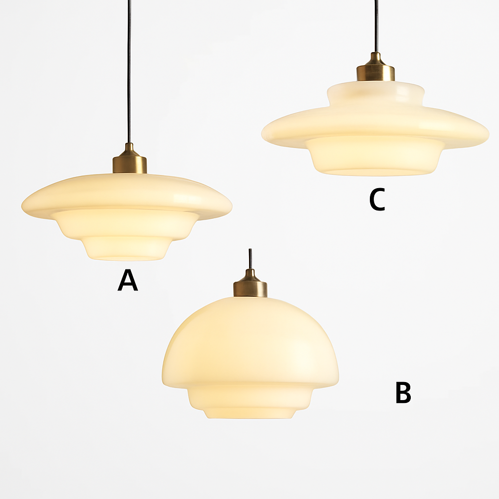 lampes suspendues led modernes art décoratif nordique crème - vue 5 sur 9