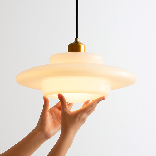 lampes suspendues led modernes art décoratif nordique crème