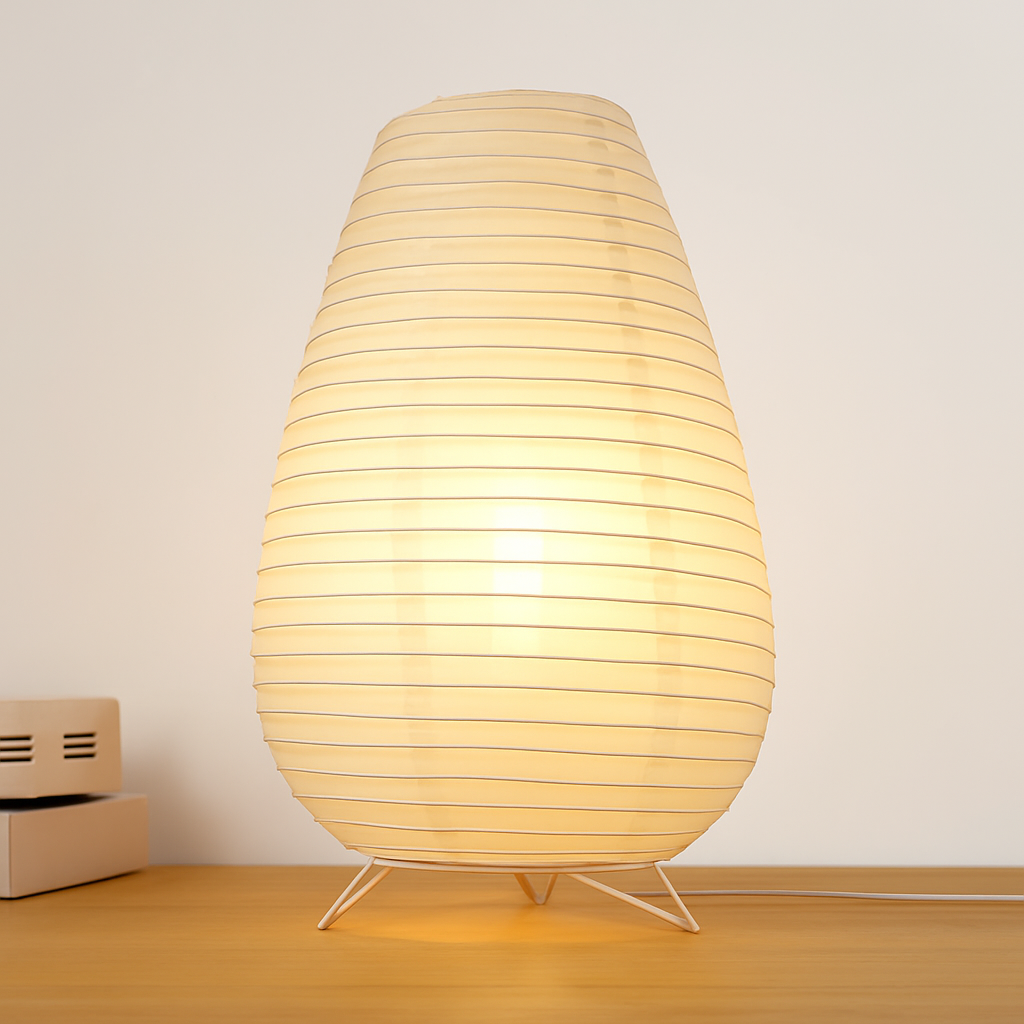 Lanterne en papier nordique lampe de Table Style japonais moderne salon bureau chambre chevet LED éclairage de nuit décor - vue 6 sur 10