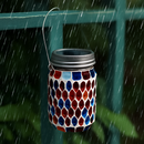 lanterne solaire suspendue en verre pour jardin et terrasse