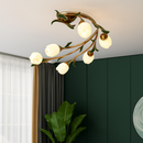 Lanterne verre style pastoral vert nordique