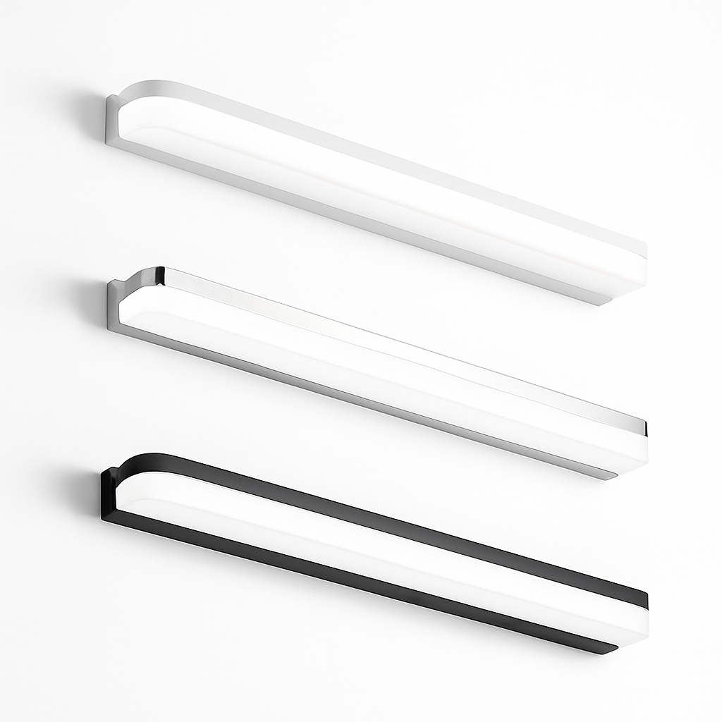 Led miroir lumière moderne salle de bain lampe appliques 42/62/72/120cm acier inoxydable AC85-265V noir blanc appliques LED apliques - vue 6 sur 9