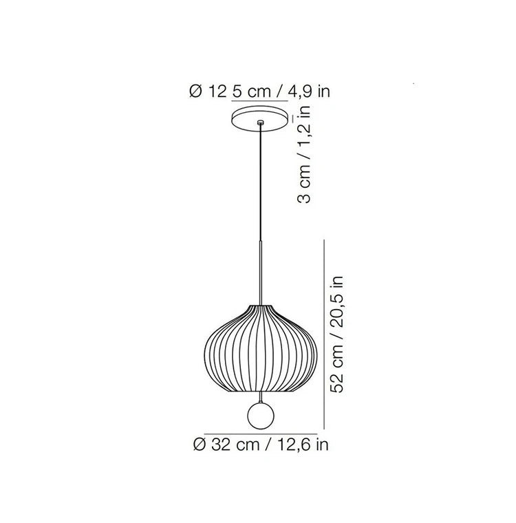(15mai) Suspension moderne LED style chinois forme sphérique Shoutao - vue 8 sur 8