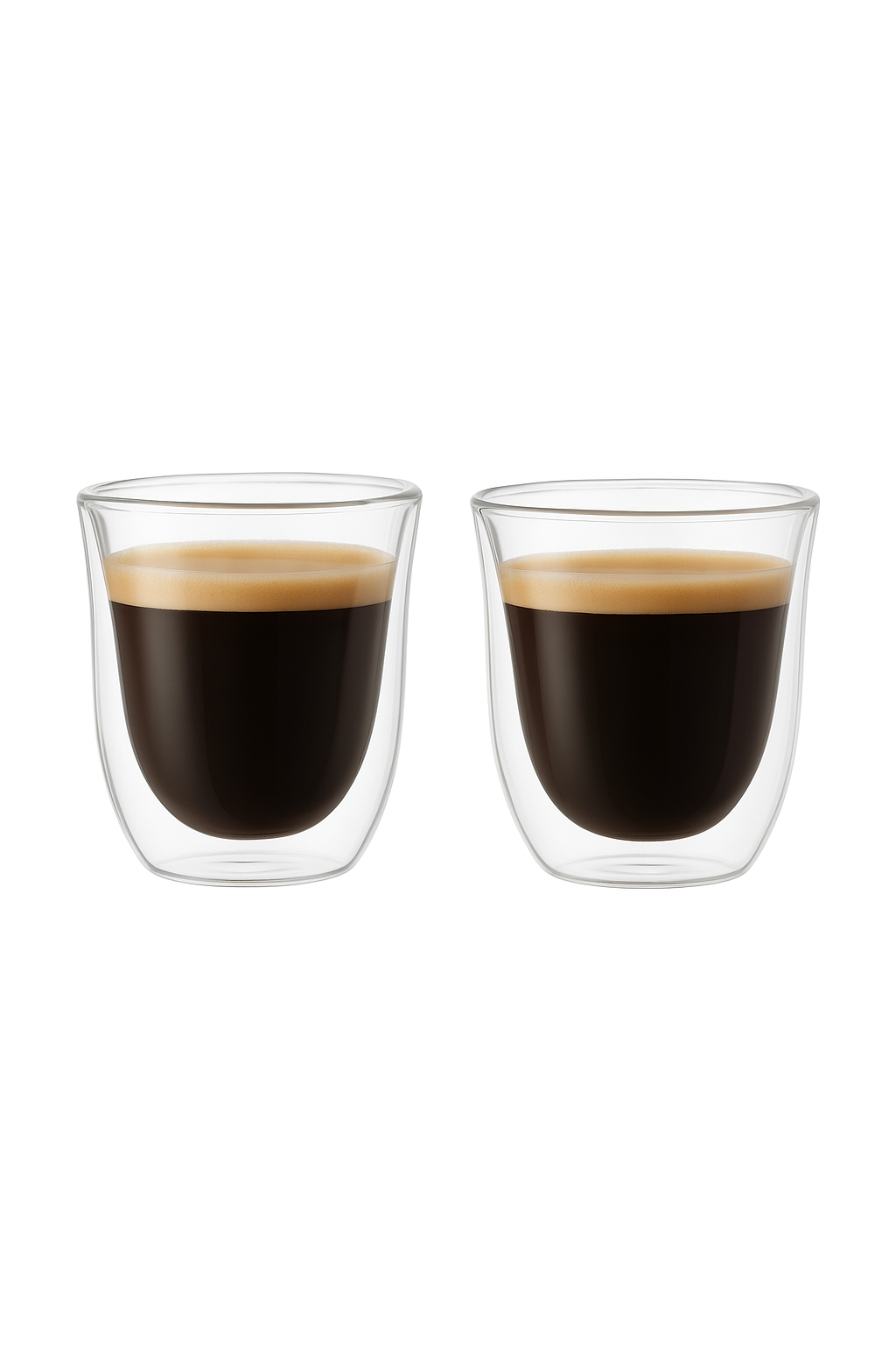 Lot 2 tasses verre double paroi isolantes design