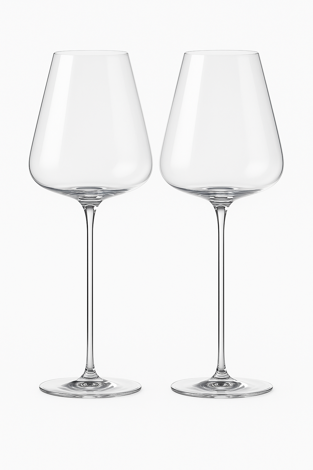 Lot 2 verres vin pied long soufflés elegants - vue 3 sur 2