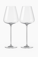 Lot 2 verres vin pied long soufflés elegants
