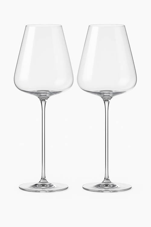 Lot 2 verres vin pied long soufflés elegants