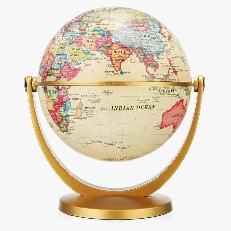 lot de 2 globes rétro éducatifs rotatifs pour bureau et décoration