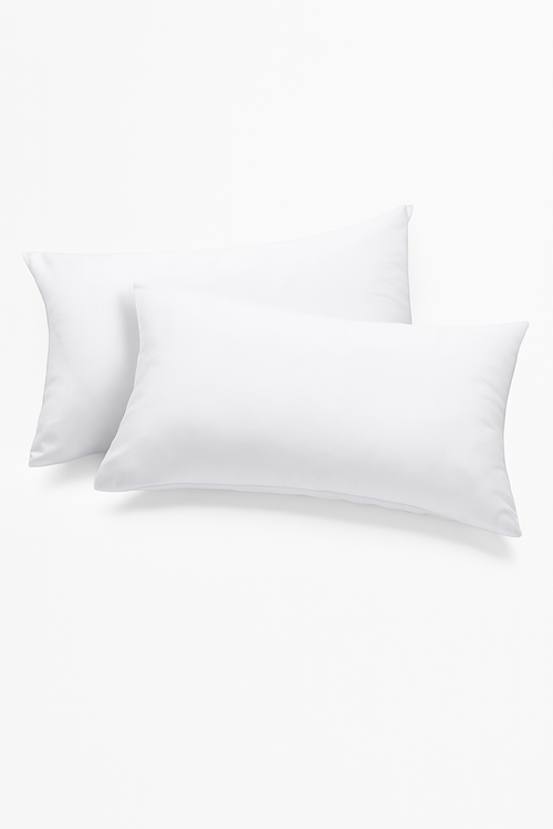 lot de 2 housses de coussin décoratives blanches rectangulaires