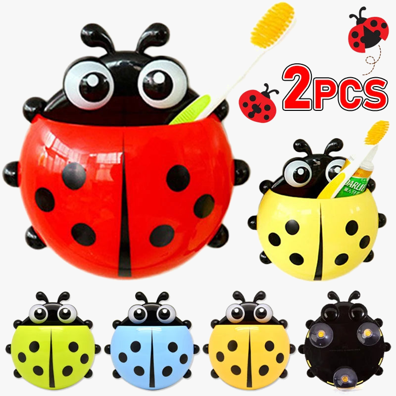 lot de 2 porte-brosse à dents coccinelle mignon pour enfants