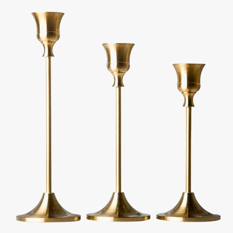 lot de 3 bougeoirs vintage en métal pour décoration et événements festifs