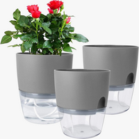 lot de 3 pots de fleurs transparents à double étage tendance jardin