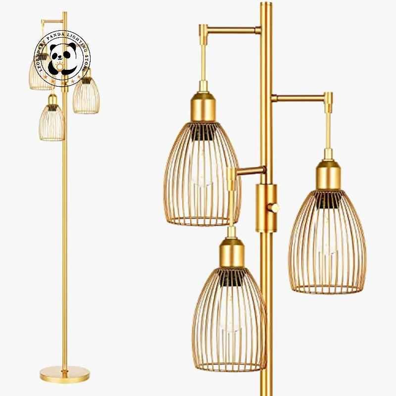 Lumière moderne luxe doré lampadaire Lustre métallique salon décoration E27 LED lumières debout salon chambre chevet