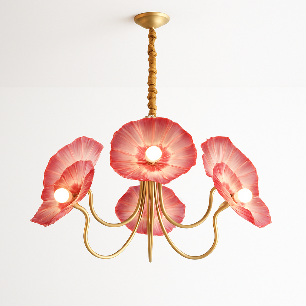 Lustre avec fleurs en verre déco nordique moderne - vue 5 sur 14