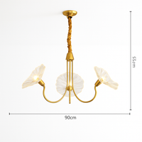 Lustre avec fleurs en verre déco nordique moderne