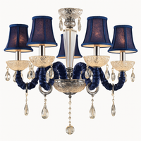 Lustre baroque à LED avec abat-jour en verre cristal et tissu Royal
