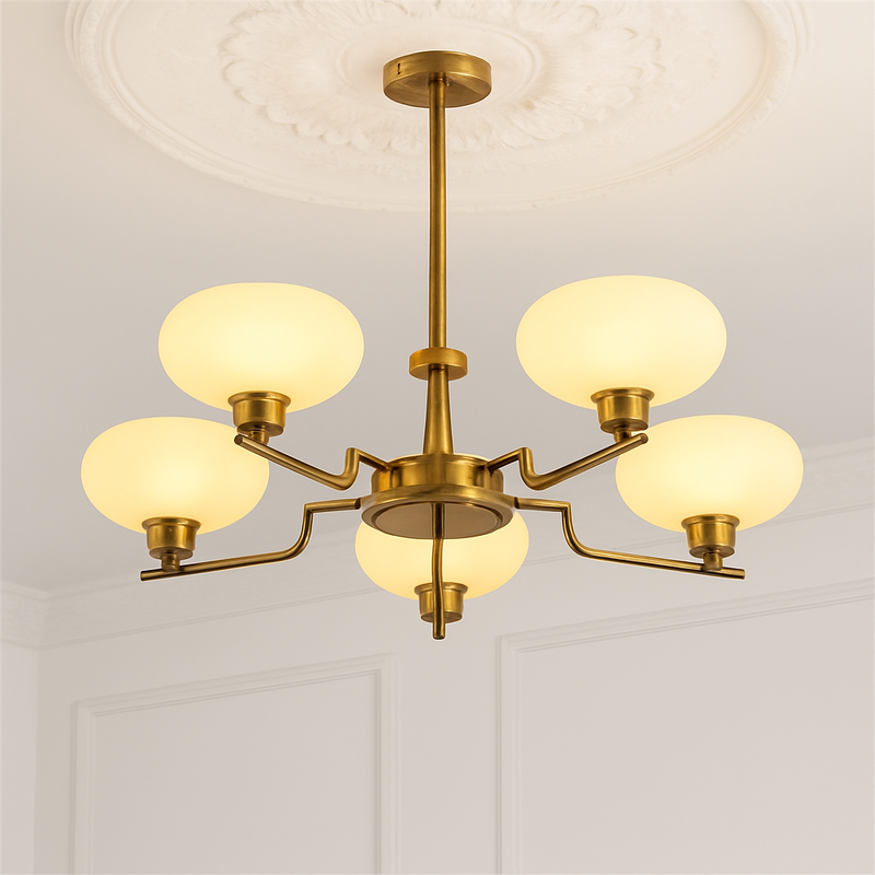 lustre bauhaus abat-jour en verre design art déco moderne