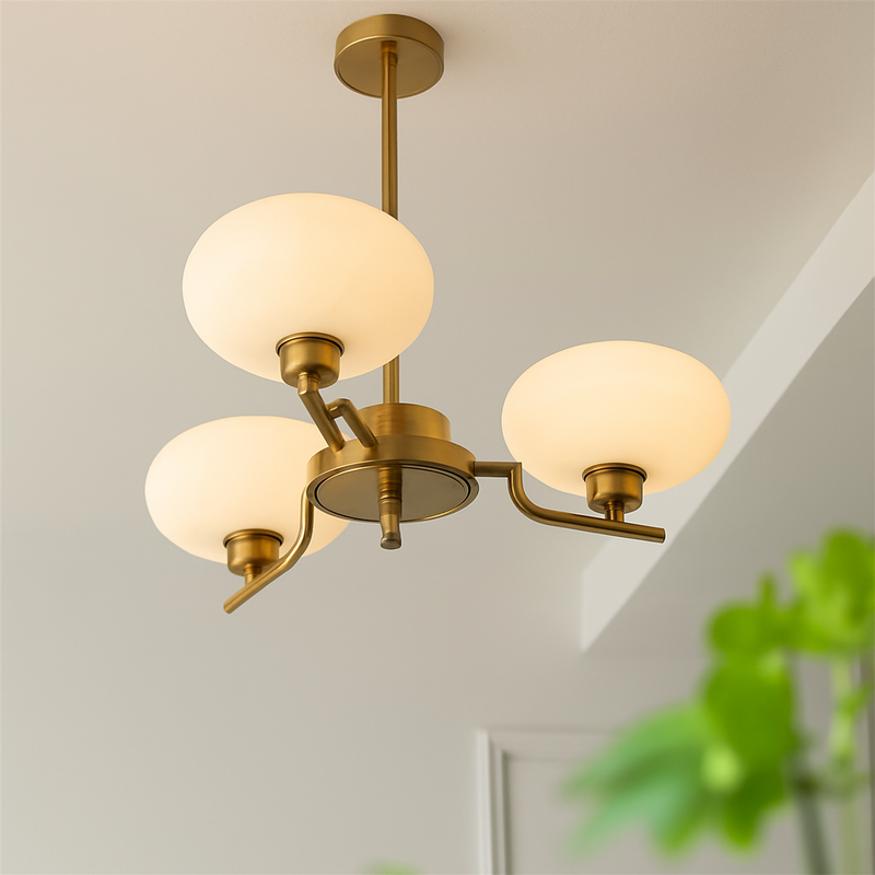 lustre bauhaus abat-jour en verre design art déco moderne