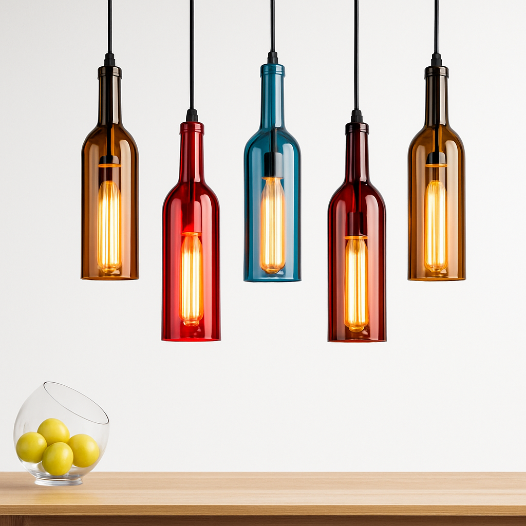 lustre créatif en forme de bouteille de vin décoratif pour la maison - vue 2 sur 15