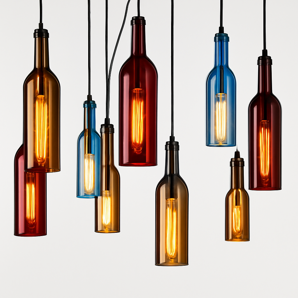 lustre créatif en forme de bouteille de vin décoratif pour la maison - vue 4 sur 15