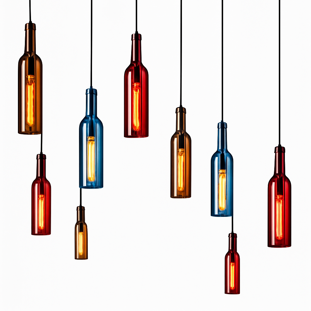 lustre créatif en forme de bouteille de vin décoratif pour la maison - vue 5 sur 15