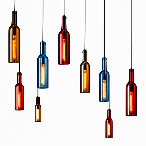 lustre créatif en forme de bouteille de vin décoratif pour la maison