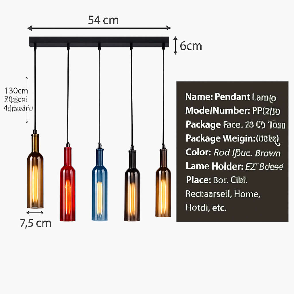lustre créatif en forme de bouteille de vin décoratif pour la maison - vue 7 sur 15