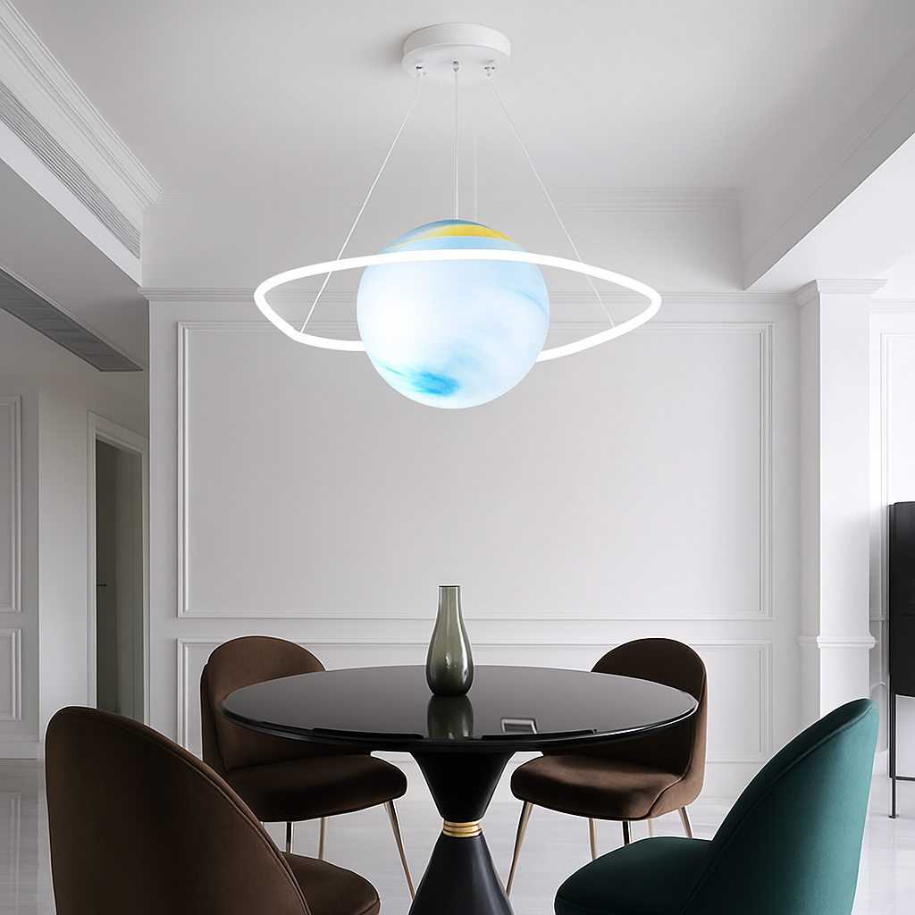 lustre créatif pour chambre d'enfant motif planète et étoiles - vue 4 sur 16