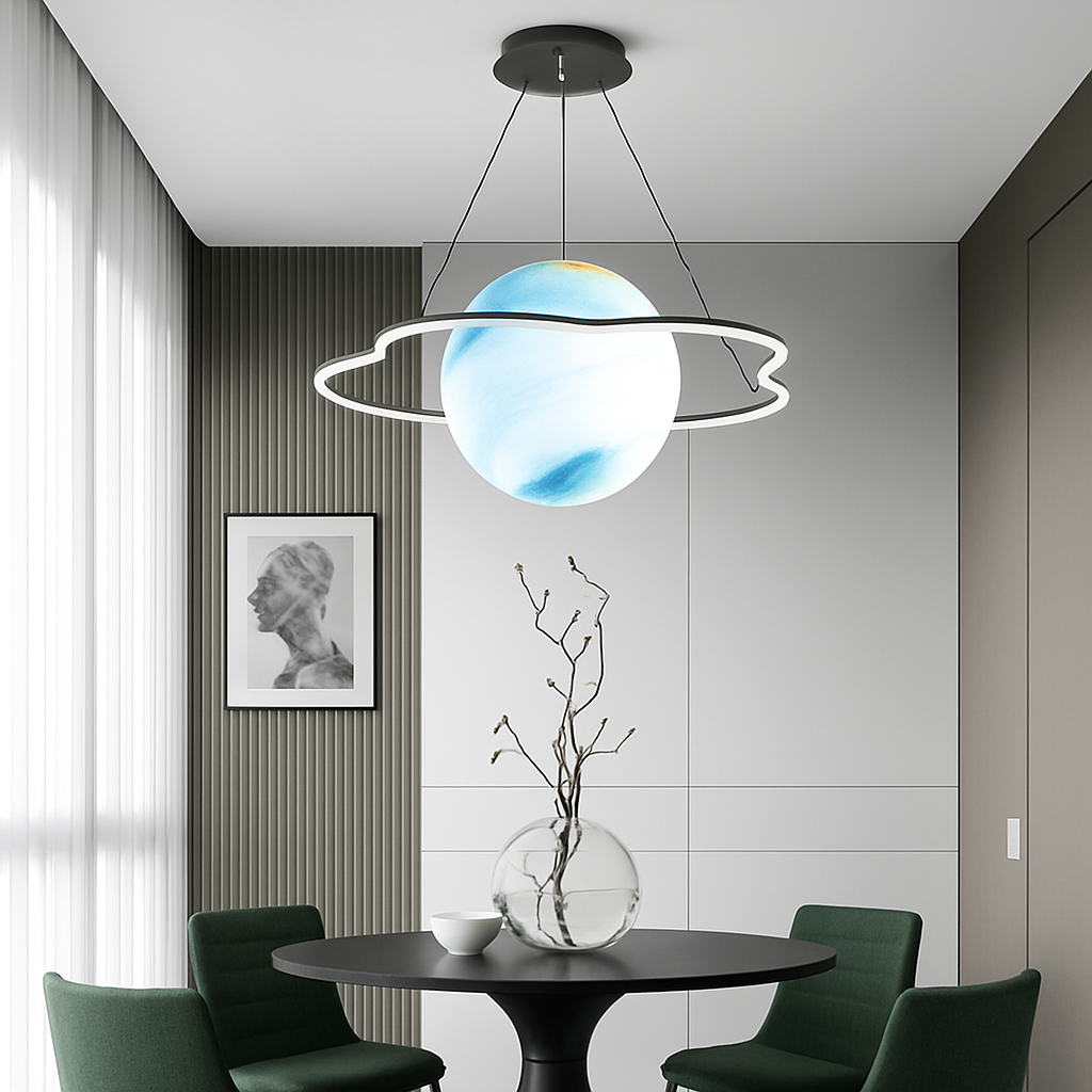 lustre créatif pour chambre d'enfant motif planète et étoiles - vue 6 sur 16