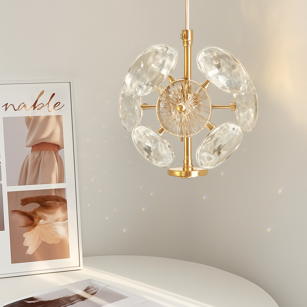 lustre de chevet en cristal k9 moderne et luxueux - vue 6 sur 8