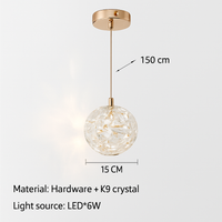 lustre de chevet en cristal k9 moderne et luxueux