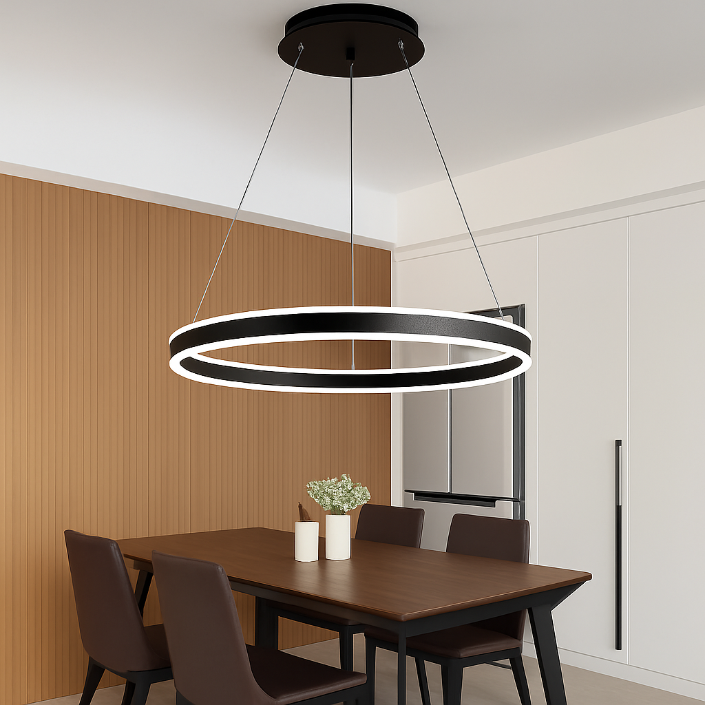 lustre design à Anneau moderne LED dimmable - vue 3 sur 9