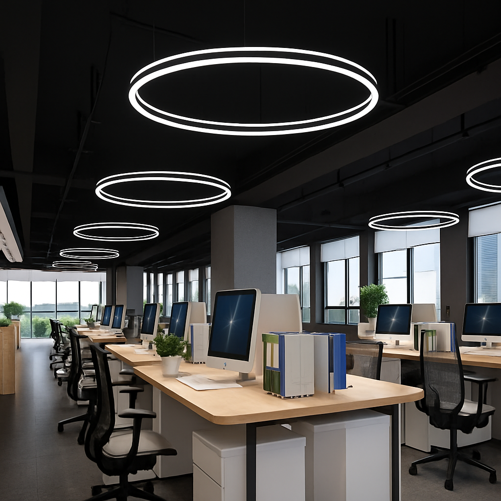 lustre design à Anneau moderne LED dimmable - vue 6 sur 9
