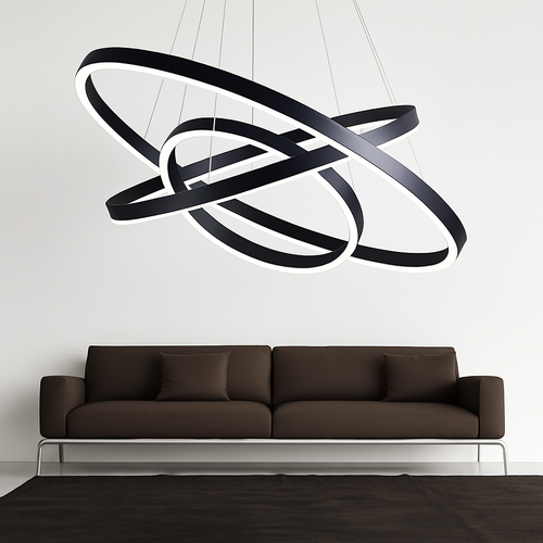Lustre design cercles entrelacés (noir ou blanc)