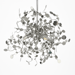 Kronleuchter Design Chrom Rundes Blätterbaum-Motiv
