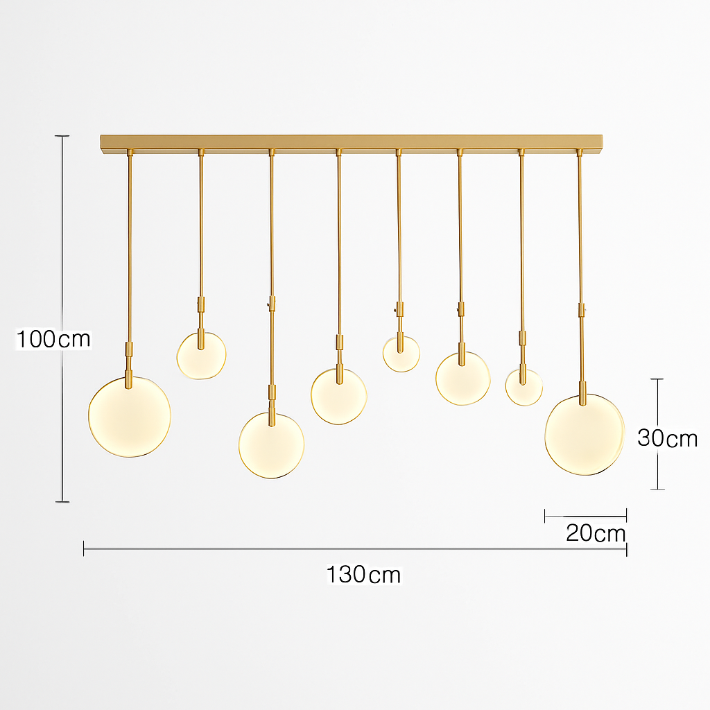 lustre design en marbre doré avec éclairage led tendance 2024 - vue 14 sur 25