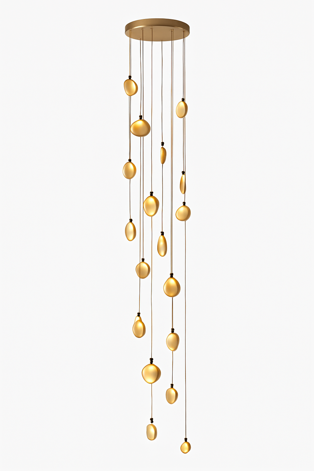 lustre design en marbre doré avec éclairage led tendance 2024 - vue 19 sur 25