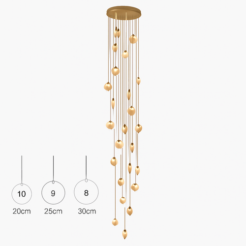 lustre design en marbre doré avec éclairage led tendance 2024