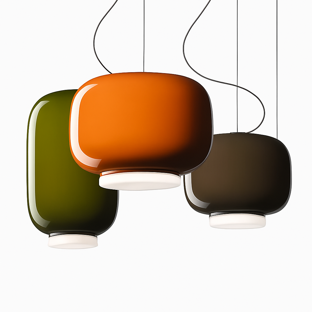 lustre design italien en verre pour bar et restaurant