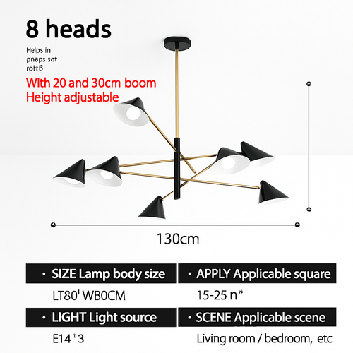 Lustre design à LED avec plusieurs abat-jours triangles style Loft