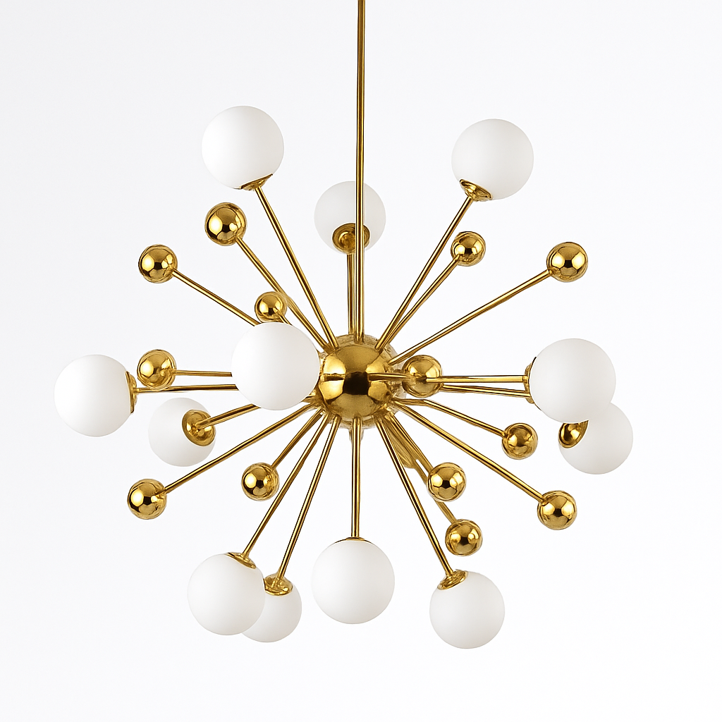 Lustre design LED doré avec plusieurs boule en verre Creative - vue 11 sur 10