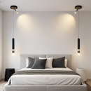 Lustre design LED tube lumineux doré ou noir Amias