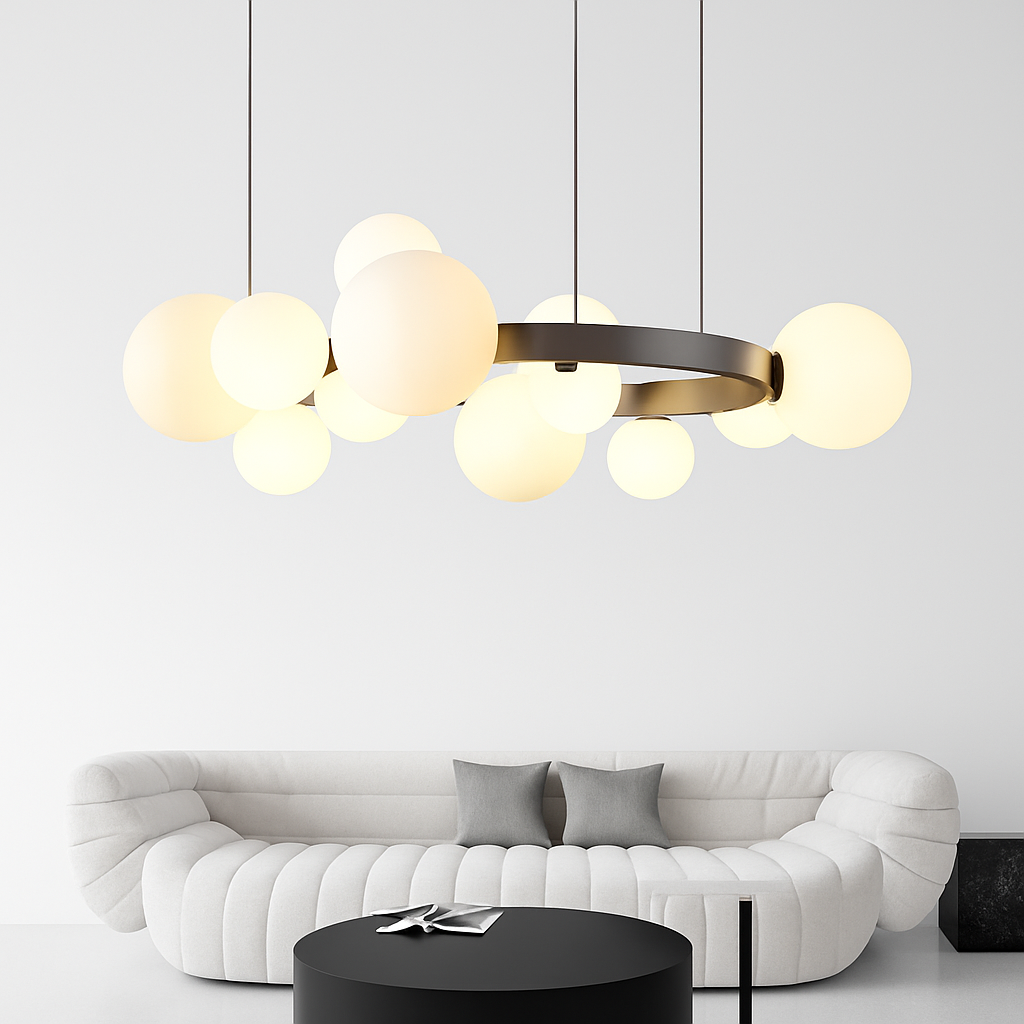 Lustre design rond minimaliste salon luxe nordique minimaliste moderne restaurant chambre magique haricot